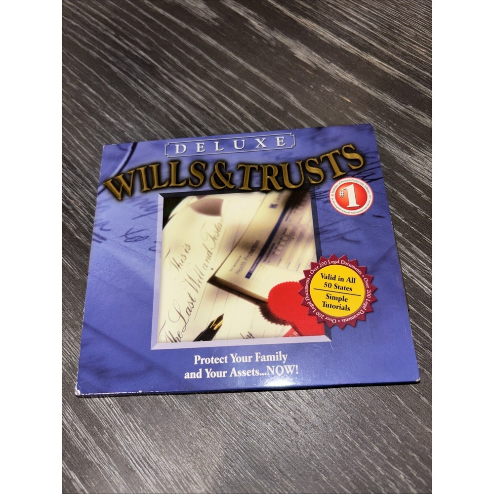 WILLS & TRUSTS - DELUXE EDITION PC CD-ROM SOFTWARE FOR WIN 98/XP ESTATE PLANNING